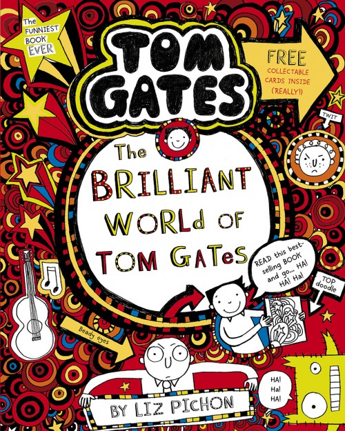 'The Brilliant World Of Tom Gates' Red Book Cover With illustrations